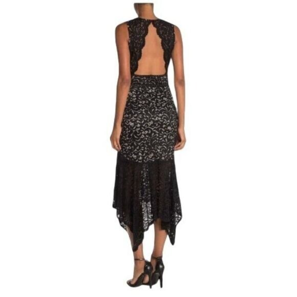 Bodycon Women Sleeveless Lace Handkerchief Hem Midi Dress by ONE ONE SIX‎ XS - Picture 2 of 11